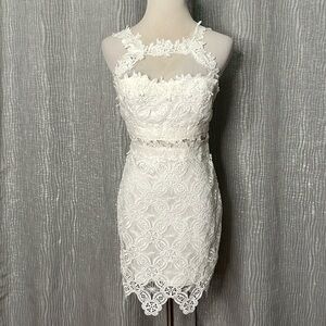 Banjul white lace dress